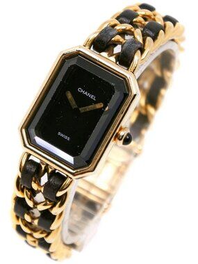CHANEL Premiere L Watches H0001 Black / gold blackDial Plated Gold/leather...